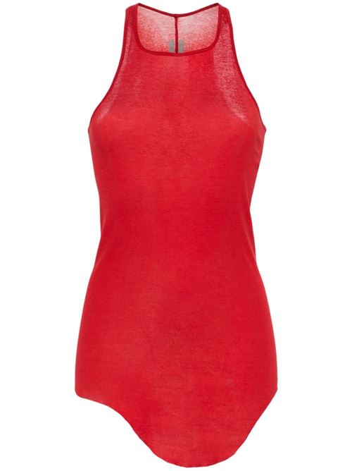 Top in jersey cotone organico rosso cardinale Rick Owens | RP01D2101MR03